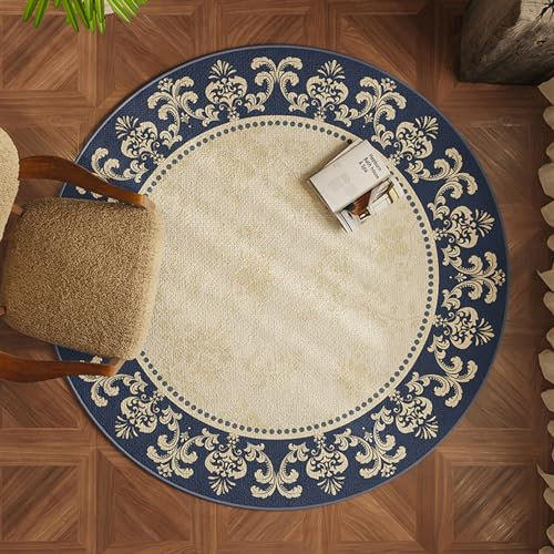 Yinghesheng Bodenschutzmatte, Bürostuhl unterlage Teppichunterlage rutschfest Runden Bürostuhl Matte Bodenschutzmatte Teppich Schreibtisch Unterlage,Blau,60X60cm