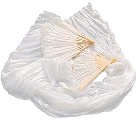 GeOinQL Bauchtanz Fans Schleier, Seidige Unisex-Fächer for chinesischen Schleiertanz, 1 Stück Bauchtanz-Fächer