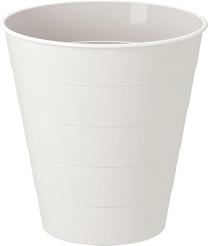 home stuff Fniss Trash Can Size 3 Gallon Paper Waste Bin Basket Durable Plastic Lightweight (White)