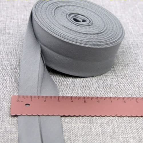 Schrägband Baumwolle 30mm Gefalzt 33 Farben zum nähen Nahtband (Grau, 5 Metre)