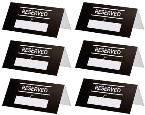 PATIKIL 40 Pack Carteles de Mesa Reservada Tarjetas de Nombre de Asientos de Doble Cara para Mesas en Bodas Restaurantes Fiestas Eventos de Servicio de Alimentos Negro | de Asientos de Doble Cara, para Mesas en Bodas Restaurantes Fiestas Eventos de Servicio de Alimentos
