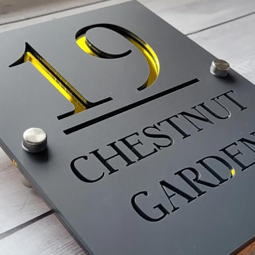 Numéros personnalisés pour l'extérieur, numéros d'adresse personnalisés pour boîte aux lettres de maison, numéro de maison, numéro d'adresse, numéro de maison 3D (30 x 20 cm)