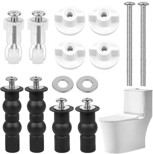 WC Sitz Befestigung Ersatzteile Toilettendeckel Befestigung,Edelstahl Ersatzscharnier Toilettendeckel Halterung, Toilettensitz Behoben Schraube,für WC Deckel,Gummimaterial