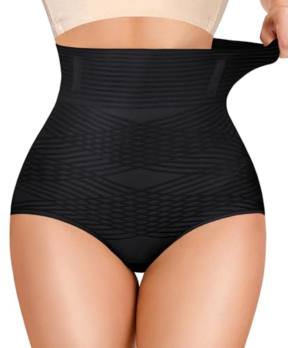 Gotoly Women Tummy Control Knickers High Waist Shapewear Body Shaper Seamless Slimming Underwear Shaping Briefs Black