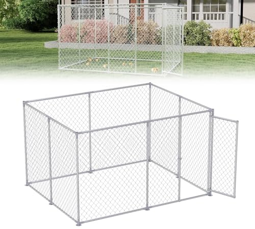 UISEBRT Hühnerstall 250x200x150cm Hühnerkäfig Freilaufgehege Hühnerhaus aus Verzinktem Rohren Geflügelstall Freigehege mit Abschließbarem Tür für Hühner Kaninchen Geflügel Kleintiere