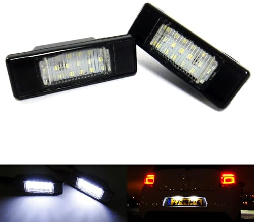 Lot de 2 éclairages LED blancs pour plaque d'immatriculation C4 C5 C6 C8 Dispatch Jumpy 106 307 308 406 407 607 807 Expert RCZ