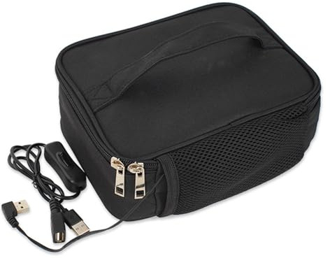 Scaldavivande portatile, borsa per il pranzo riscaldata da 12 V, portapranzo con ricarica USB, mini forno a microonde, scaldavivande Oxford per auto, camion, viaggi, campeggio, ufficio, uso domes