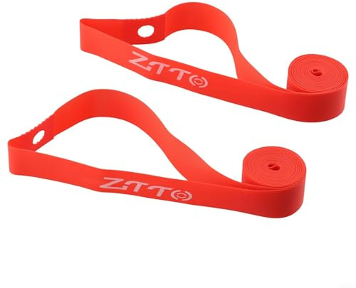 Yhenlovtt Ztto Jante en PVC et revêtement de pneu sans chambre à air rouge pour vélo de route et VTT avec bande de protection anti-crevaison et noir 27,5 pour tailles 700C (700C noir)