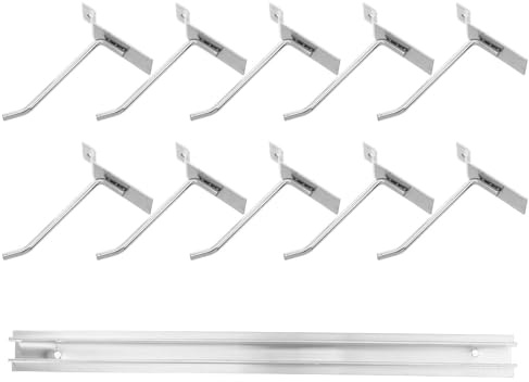 ERINGOGO Set Ganci in Metallo per Pannelli Forati da Parete 10 Pezzi Ganci per Espositori a Griglia Organizer Sospeso per Cucina Garage e Negozio Supporto Resistente per Utensili e