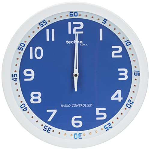Technoline WT 8971 Radio Controlled Wall Clock White/Blue