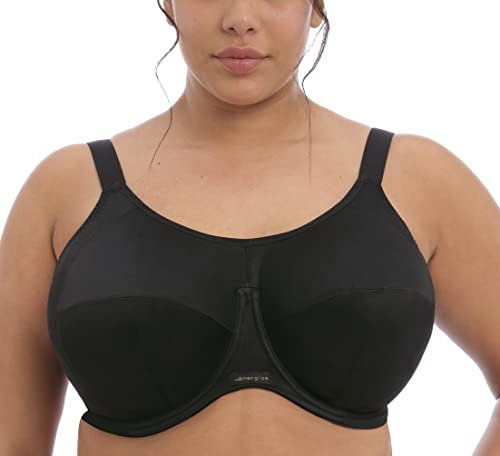 Elomi womens Full Coverage Sport Sports Bra, Black, 36J
