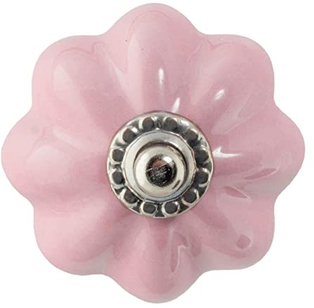 Nicola Spring Blumenkeramikschrankknöpfe - Pink - Pack Von 24