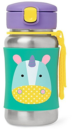 Skip Hop 252518 Zoo SS Straw Bottle - Unicorn, mehrfarbig