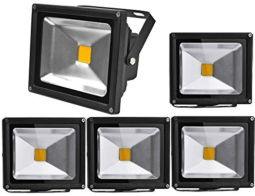 5pcs 20W LED Foco Proyector,ALPHA DIMA 50W LED Foco Proyector,ALPHA DIMA IP65 Impermeable Luz de Seguridad,Iluminación Interior y Exterior,Lámpara Blanco Frío 6500K Negro