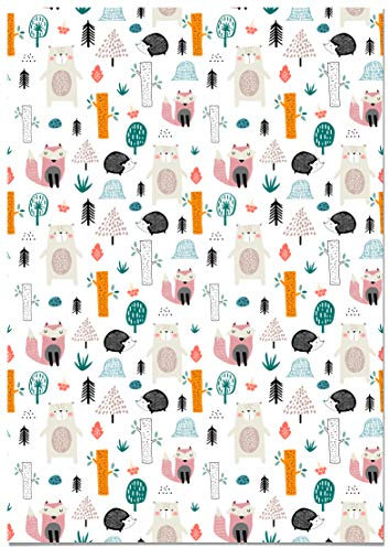 Panorama Carta da Parati Autoadesiva per Mobili Animali della Foresta 66x100 cm - Stampato su Vinile Tessile - Installazione facile, lavabile e resistente