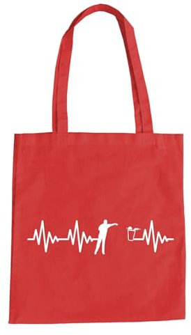 Herzschlag Bier Pong Baumwolltasche - Ekg Bierpong Beer Beerpong Party Rot