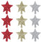 BESTonZON Christbaum Topper Weihnachtsbaumspitze Stern Kunststoff: Golden Silber Rot 12cm Glitzer Sterne Christbaumspitze 9 Stücke Weihnachten Party Festival Dekoration Tannenbaum Weihnachtsdeko