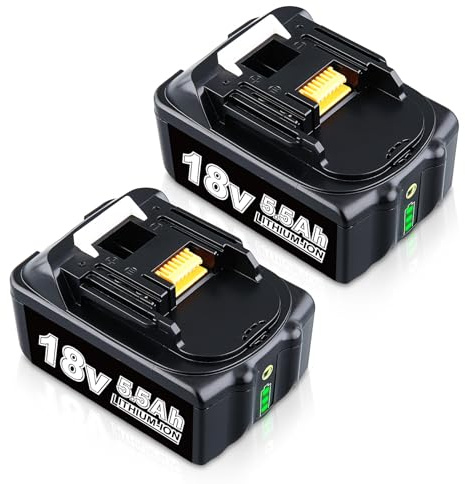2 Stück BL1850B 18V 5.5Ah Li-ion Ersetzen für Makita Akku 18V Kompatibel mit BL1890 BL1860 BL1850 BL1840B BL1840 BL1830 194205-3 mit LED Indikator