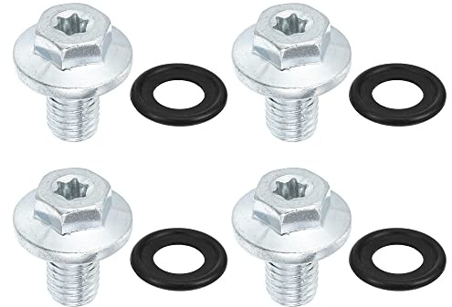 A ABSOPRO Ölablassschraube Mit Dichtring Für Chevrolet Malibu 97-21 4 Stück | OE-Nummer 55577568, Material Stahl, Gewinde M12x1.75, Farbe Silberton, Für Chevrolet S10 85-04, Für Chevrolet Malibu 82-83