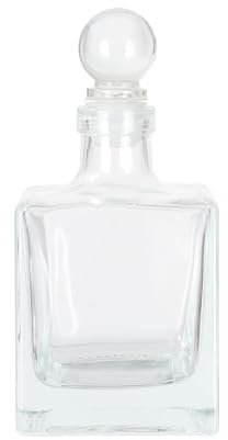 Magic Season Botella decorativa de cristal – 7 onzas líquidas, botella cuadrada (1 juego con tapón de vidrio)