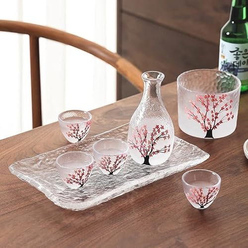 Sake-Flasche, kleines Weinglas, Likörglas, Weinset, Shochu-Weinbecher, für den Haushalt, heißer Sake, warme Sake-Flasche (A)