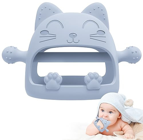 Baby Teething Toys for Babies 0-6 Months-Baby Teether,Anti-Drop Silicone Mitten Teething Toy for Soothing Sore Gums,Teething Pacifier,Baby Toys 6 to 12 Months-Ideal Baby Travel Essentials for Moms