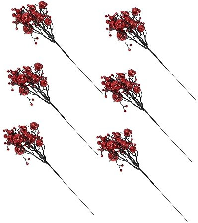 Garneck 30stücke Künstliche Weihnachtsbeeren Für Dekoration Bunte Beerenzweige Für Blumenarrangements Festliche Ornamente Für Weihnachten Und Feiern
