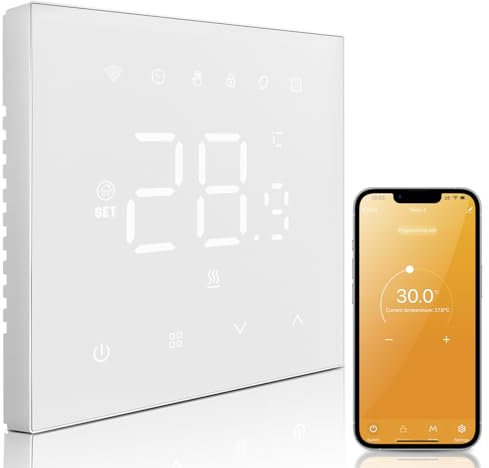 MIUCDA Thermostat Fussbodenheizung Elektrisch WiFi, Smart Elektrische Heizungsthermostat, Digital Raumthermostat Kompatibel mit Alexa, Google Home