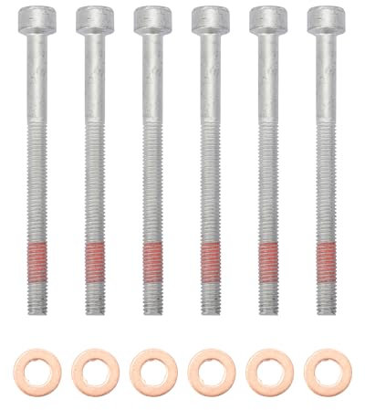 Konuooer 6 x inyectores de combustible arandela de sellado de cobre + 6 x soporte de inyector 6110170060 para W203 W204 W169 W164 W212 W211 Sprinter W906 Vito Viano A0009902907 inyectores de cobre