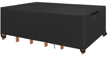 ZONADAH Housse de protection pour table de terrasse - 210 x 132 x 73 cm - Housse imperméable pour meubles de jardin - Rectangulaire - Pour jardin, pelouse et arrière-cour