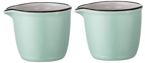 MAGICLULU Mini Jarra De Leche y Café De Cerámica Verde 40 Ml, Taza Pequeña Para Salsa y Leche, Apta Para Uso Doméstico y Restaurante, Set De 2 Piezas