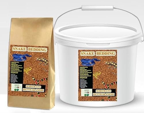 Lettiera SNAKE GSW - BIO Cocco -Fibra/cippato di Cocco 100% Naturale per terrari paludari Serpenti, Iguana, Rettili, Anfibi (5 LITRI SACCO)