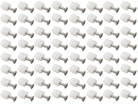 Set di 60 viti per tubi di espansione in plastica bianca, 4 x 10 pezzi, tappi di espansione per porte di armadietti, accessori per dadi autofilettanti, tasselli di posizionamento con 4 viti da 12 viti