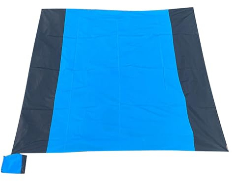 Couverture de plage anti-sable, 200 x 140 cm, tapis de plage imperméable avec 4 piquets d'ancrage, grande couverture de pique-nique, camping, pique-nique, plage, accessoires pour l'extérieur, les