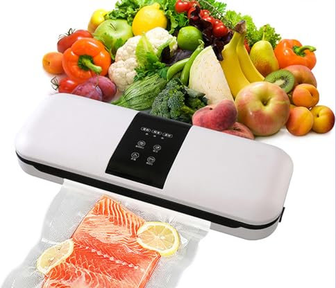 LoKori Compact Automatic Food Vacuum Sealer,Vacuum Sealer Machine for Dry/Moist Food Storage/Sous Vide,Food Vacuum Saver with Starter Kits with 10 Bags