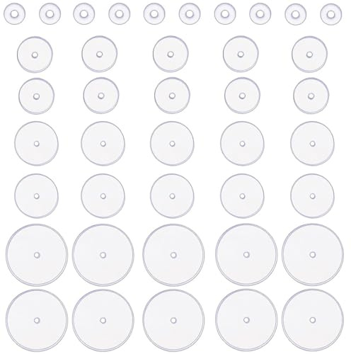 JEYORZY 40 Stück Keloid Discs zur Stabilisierung von Ohrringen, Stopper für Piercing Beulen und Pads zur Unterstützung des Ohrläppchens (3 mm, 5 mm, 7 mm, 9 mm)