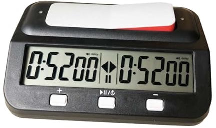 Perfeclan Schachuhr, professioneller elektronischer Schachtimer, Digitale Schachuhr für chinesisches Schach, internationales Schachbrettspiel, Schwarz
