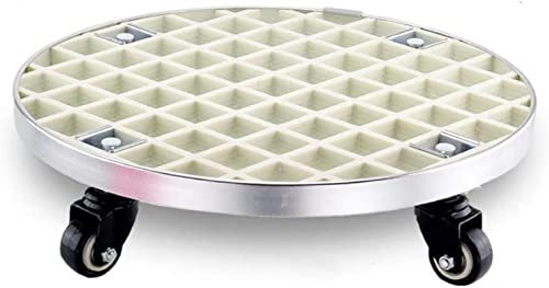 Panier à plantes robuste avec roues verrouillables pour plantes d'intérieur et d'extérieur - Support rond avec plateau roulant et roulettes pour pots de fleurs - Support pour une mobilité et une