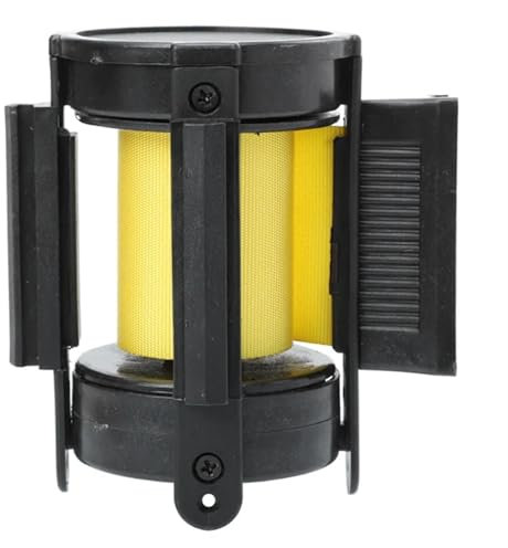 BIANRUN Absperrkette Absperrband, einziehbar, Absperrband, Warnband, Warteschlangen-Kontrolllinie, Vorsichtswand, Kordon-Pfosten, Seilmontage, Pfosten for den Außenbereich, 5 m(Yellow)