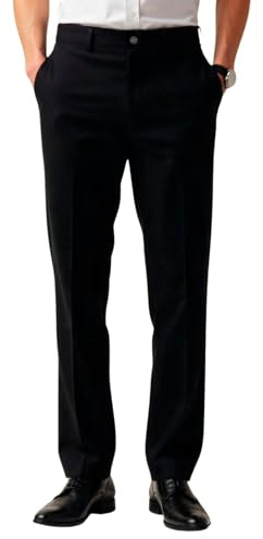 MAGIC SELECT Pantalón de Vestir Negro de Hombre Elegante