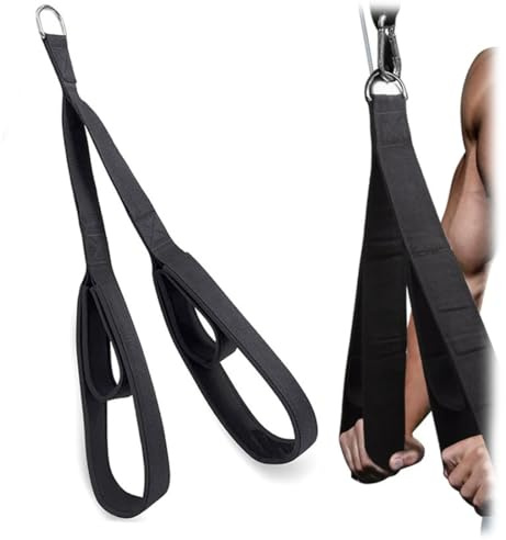 IKOPFLN Trizepsseil Kabelbefestigung mit Zwei-Längen-Design, Extra langes Zugseil für Push-Downs, Face Pulls, Crunches – Vielseitig einsetzbar für Fitnessstudio und Heimtraining