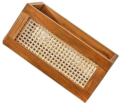 IMIKEYA Holz Aufbewahrungsbox Geflochtener Korb Zur Aufbewahrung Dekoratives Behältnis Für Wohnzimmer Schlafzimmer Küche Spielzeug Kosmetik Organisation