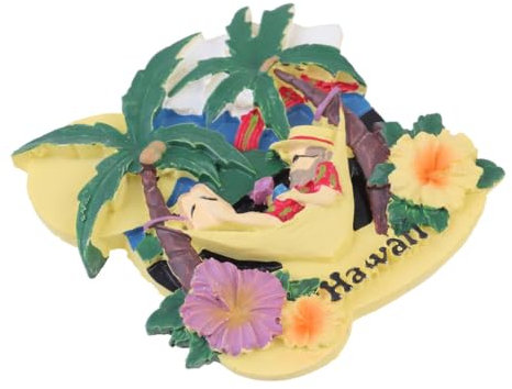 Cabilock Magnetische Hawaii-Muster Resin Kühlschrankmagnete Robust Langlebig Sommerliche Deko Magnetische Aufkleber Für Reise Souvenir Geschenk