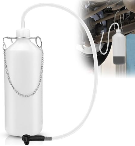 1L Brake Bleeder Bottle with Hanging Hook, Brake & Clutch Fluid Bleeding Bottle, Brake Bleeder Bottle with 70CM Tube & Rubber Connector Adaptor Fits Most Bleeder Screws to Collect Brake Fluid
