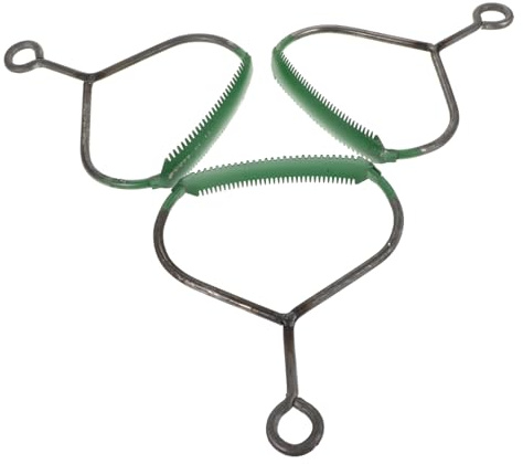 CVUTOVO 3 Stück Pferdepflegeset Eisenbürste Mit Gezahntem Kopf Rutschfest Fellreinigungsbürste Für Nutztiere Ergonomischer Griff Für Pferdepflege