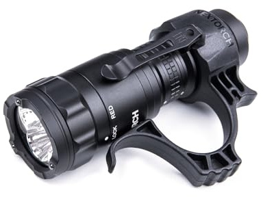 Nextorch TA21 Tactical Flashlight with Ring Set, 1300 Lumens White Light and Red Light Compact Rechargeable Torch with 4 Modes & Strobe for Emergency Outdoor Home Use