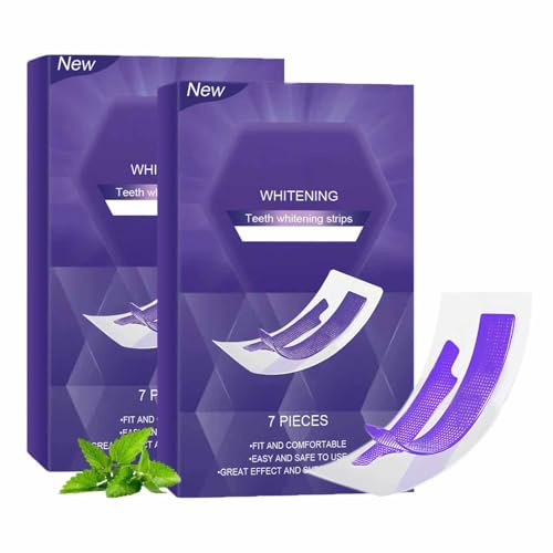 2pcs Yellow Teeth Whitening Strips,Purple Teeth Whitening Strips,Natural Teeths Strip Kit,Sensitive Instant Teeths Strip,Effective Remover Tooth Stains,Deeply White,Enamel-Safe