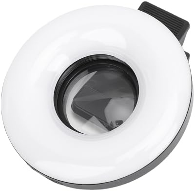 Jectse 15x Macro Lens-kit med LED-ringljus, 3000K-6500K Färgtemperatur, Närbild Foton Videoinspelning för Smartphonefotografering Vlog