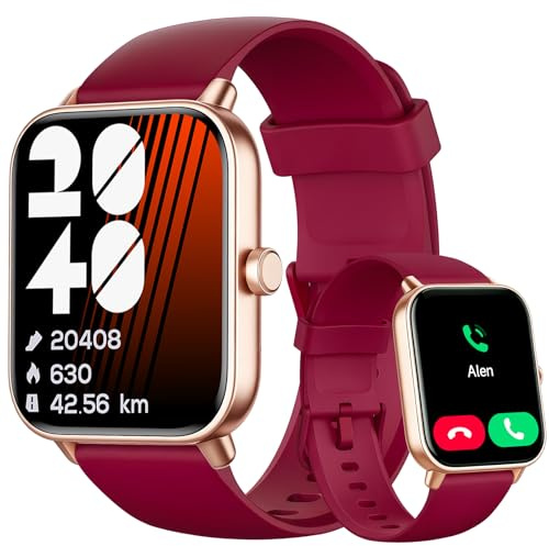 Montre Connectée Femme Appel Bluetooth, 1.8 Montre Connectée pour Samsung iPhone Android, Voix de l'IA, Alexa intégrée, Smartwatch Moniteur de SpO2/Sommeil/Podometre/Calories, IP68, 100+ Modes
