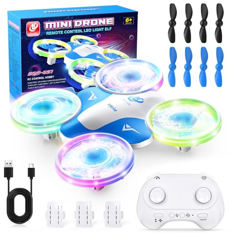 Korffe Mini Drone per Bambini Giocattoli da 6 7 8 9 10+ Anni Ragazzi, RC Aereo Giocattolo Drone per Bambini e Principianti con Luci LED Regali per Interni ed Esterni per Ragazzi e Ragazze
